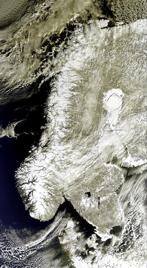 White Scandinavia as seen by Envisat
