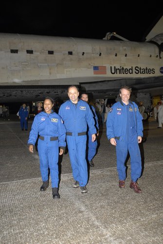Members of the STS-116 crew at NASA's Kennedy Space Center Shuttle Landing Facility